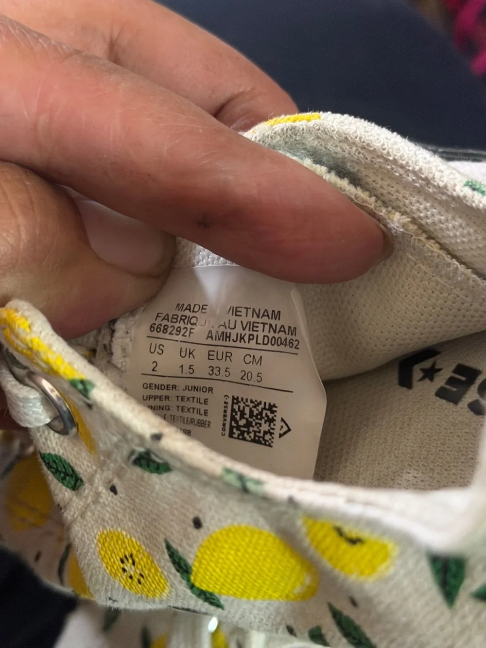 Converse Kids Lemon Print Canvas Sneakers - White & Yellow